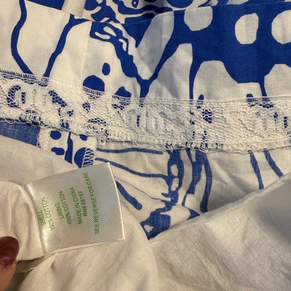Lilly Pulitzer Marianne Shift Dress Blue & White Seahorse & Floral Eyelet Lace 2 - Picture 7 of 16